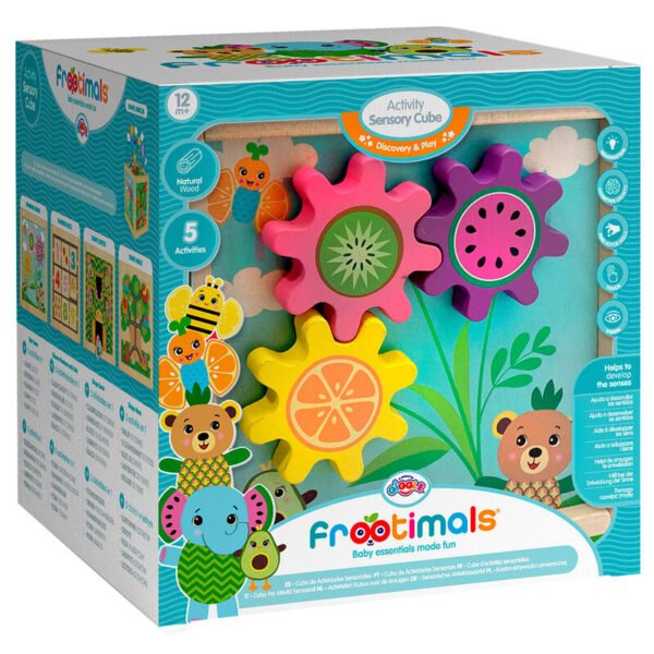 Cubo actividades sensoriales madera Frootimals - Imagen 2