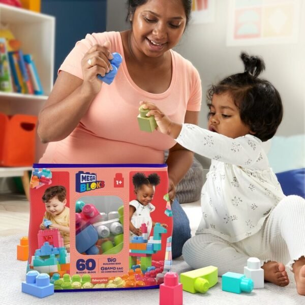 Bolsa Mega Bloks rosa 60pzs - Imagen 4
