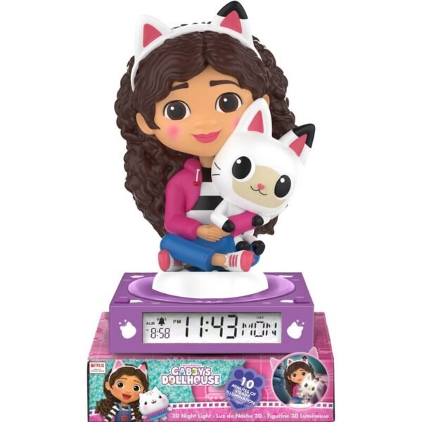 Lampara 3D con despertador La Casa de Muñecas de Gabby - Imagen 2
